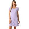 imageWiWi Bamboo Viscose Nightgowns for Women Soft Short Sleeve Sleep Nightgown Summer Lightweight Night Shirt SXXLCtaro Purple