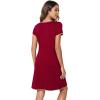 imageWiWi Bamboo Viscose Nightgowns for Women Soft Short Sleeve Sleep Nightgown Summer Lightweight Night Shirt SXXLCwine Red