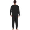 imageWiWi Mens Pajama Sets French Terry Sleepwear Long Sleeve Top and Pants Pjs with Pockets Drawstring SXXLBlack