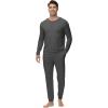 imageWiWi Mens Pajama Sets French Terry Sleepwear Long Sleeve Top and Pants Pjs with Pockets Drawstring SXXLCharcoal Heather