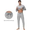 imageWiWi Mens Pajama Sets French Terry Sleepwear Long Sleeve Top and Pants Pjs with Pockets Drawstring SXXLLight Heather Grey