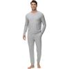 imageWiWi Mens Pajama Sets French Terry Sleepwear Long Sleeve Top and Pants Pjs with Pockets Drawstring SXXLLight Heather Grey