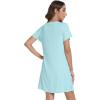 imageWiWi Nightgowns for Women Short Sleeve Sleepshirt Pajama Shirt Viscose from bamboo Soft Sleep Dress Vneck Nightshirt SXXLAaqua