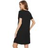imageWiWi Nightgowns for Women Short Sleeve Sleepshirt Pajama Shirt Viscose from bamboo Soft Sleep Dress Vneck Nightshirt SXXLAblack