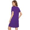 imageWiWi Nightgowns for Women Short Sleeve Sleepshirt Pajama Shirt Viscose from bamboo Soft Sleep Dress Vneck Nightshirt SXXLAlilac
