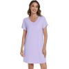 imageWiWi Nightgowns for Women Short Sleeve Sleepshirt Pajama Shirt Viscose from bamboo Soft Sleep Dress Vneck Nightshirt SXXLAtaro Purple