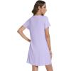 imageWiWi Nightgowns for Women Short Sleeve Sleepshirt Pajama Shirt Viscose from bamboo Soft Sleep Dress Vneck Nightshirt SXXLAtaro Purple