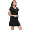 imageWiWi Nightgowns for Women Short Sleeve Sleepshirt Pajama Shirt Viscose from bamboo Soft Sleep Dress Vneck Nightshirt SXXLBblack