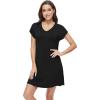 imageWiWi Nightgowns for Women Short Sleeve Sleepshirt Pajama Shirt Viscose from bamboo Soft Sleep Dress Vneck Nightshirt SXXLBblack