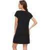 imageWiWi Nightgowns for Women Short Sleeve Sleepshirt Pajama Shirt Viscose from bamboo Soft Sleep Dress Vneck Nightshirt SXXLBblack