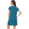 imageWiWi Nightgowns for Women Short Sleeve Sleepshirt Pajama Shirt Viscose from bamboo Soft Sleep Dress Vneck Nightshirt SXXLBdark Teal