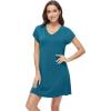 imageWiWi Nightgowns for Women Short Sleeve Sleepshirt Pajama Shirt Viscose from bamboo Soft Sleep Dress Vneck Nightshirt SXXLBdark Teal
