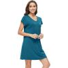 imageWiWi Nightgowns for Women Short Sleeve Sleepshirt Pajama Shirt Viscose from bamboo Soft Sleep Dress Vneck Nightshirt SXXLBdark Teal