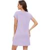 imageWiWi Nightgowns for Women Short Sleeve Sleepshirt Pajama Shirt Viscose from bamboo Soft Sleep Dress Vneck Nightshirt SXXLBtaro Purple