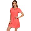 imageWiWi Nightgowns for Women Short Sleeve Sleepshirt Pajama Shirt Viscose from bamboo Soft Sleep Dress Vneck Nightshirt SXXLCcoral
