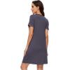 imageWiWi Nightgowns for Women Short Sleeve Sleepshirt Pajama Shirt Viscose from bamboo Soft Sleep Dress Vneck Nightshirt SXXLCdark Grey