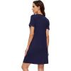 imageWiWi Nightgowns for Women Short Sleeve Sleepshirt Pajama Shirt Viscose from bamboo Soft Sleep Dress Vneck Nightshirt SXXLCnavy