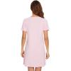 imageWiWi Nightgowns for Women Short Sleeve Sleepshirt Pajama Shirt Viscose from bamboo Soft Sleep Dress Vneck Nightshirt SXXLCpink