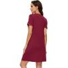 imageWiWi Nightgowns for Women Short Sleeve Sleepshirt Pajama Shirt Viscose from bamboo Soft Sleep Dress Vneck Nightshirt SXXLCwine