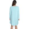 imageWiWi Nightgowns for Women Sleep Dress Soft Long Sleeve Curved Hem Nightgown with PocketsViscose from Bamboo SXXLAqua