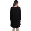 imageWiWi Nightgowns for Women Sleep Dress Soft Long Sleeve Curved Hem Nightgown with PocketsViscose from Bamboo SXXLBlack