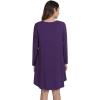 imageWiWi Nightgowns for Women Sleep Dress Soft Long Sleeve Curved Hem Nightgown with PocketsViscose from Bamboo SXXLDark Purple