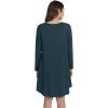imageWiWi Nightgowns for Women Sleep Dress Soft Long Sleeve Curved Hem Nightgown with PocketsViscose from Bamboo SXXLDeep Teal