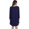 imageWiWi Nightgowns for Women Sleep Dress Soft Long Sleeve Curved Hem Nightgown with PocketsViscose from Bamboo SXXLNavy