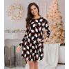 imageWiWi Nightgowns for Women Sleep Dress Soft Long Sleeve Curved Hem Nightgown with PocketsViscose from Bamboo SXXLSanta Claus on Black