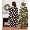 imageWiWi Nightgowns for Women Sleep Dress Soft Long Sleeve Curved Hem Nightgown with PocketsViscose from Bamboo SXXLSanta Claus on Black
