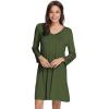 imageWiWi Nightgowns for Women Soft Long Sleeve Nightgown Plus Size Sleep Shirt Pajama Gown Viscose from Bamboo S4XAarmy Green