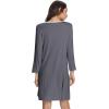 imageWiWi Nightgowns for Women Soft Long Sleeve Nightgown Plus Size Sleep Shirt Pajama Gown Viscose from Bamboo S4XAcharcoal