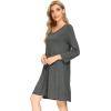 imageWiWi Nightgowns for Women Soft Long Sleeve Nightgown Plus Size Sleep Shirt Pajama Gown Viscose from Bamboo S4XAcharcoal Heather