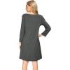 imageWiWi Nightgowns for Women Soft Long Sleeve Nightgown Plus Size Sleep Shirt Pajama Gown Viscose from Bamboo S4XAcharcoal Heather
