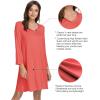 imageWiWi Nightgowns for Women Soft Long Sleeve Nightgown Plus Size Sleep Shirt Pajama Gown Viscose from Bamboo S4XAcoral