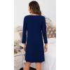 imageWiWi Nightgowns for Women Soft Long Sleeve Nightgown Plus Size Sleep Shirt Pajama Gown Viscose from Bamboo S4XAdark Blue