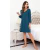 imageWiWi Nightgowns for Women Soft Long Sleeve Nightgown Plus Size Sleep Shirt Pajama Gown Viscose from Bamboo S4XAink Blue