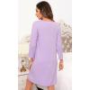 imageWiWi Nightgowns for Women Soft Long Sleeve Nightgown Plus Size Sleep Shirt Pajama Gown Viscose from Bamboo S4XAlight Purple