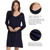 imageWiWi Nightgowns for Women Soft Long Sleeve Nightgown Plus Size Sleep Shirt Pajama Gown Viscose from Bamboo S4XAnavy