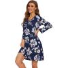 imageWiWi Nightgowns for Women Soft Long Sleeve Nightgown Plus Size Sleep Shirt Pajama Gown Viscose from Bamboo S4XAnavy Floral