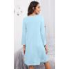 imageWiWi Nightgowns for Women Soft Long Sleeve Nightgown Plus Size Sleep Shirt Pajama Gown Viscose from Bamboo S4XApale Blue