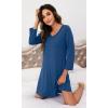 imageWiWi Nightgowns for Women Soft Long Sleeve Nightgown Plus Size Sleep Shirt Pajama Gown Viscose from Bamboo S4XAprussian Blue