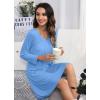imageWiWi Nightgowns for Women Soft Long Sleeve Nightgown Plus Size Sleep Shirt Pajama Gown Viscose from Bamboo S4XAsky Blue