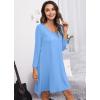 imageWiWi Nightgowns for Women Soft Long Sleeve Nightgown Plus Size Sleep Shirt Pajama Gown Viscose from Bamboo S4XAsky Blue
