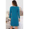 imageWiWi Nightgowns for Women Soft Long Sleeve Nightgown Plus Size Sleep Shirt Pajama Gown Viscose from Bamboo S4XAteal Blue