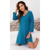 imageWiWi Nightgowns for Women Soft Long Sleeve Nightgown Plus Size Sleep Shirt Pajama Gown Viscose from Bamboo S4XAteal Blue