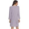 imageWiWi Nightgowns for Women Soft Long Sleeve Nightgown Plus Size Sleep Shirt Pajama Gown Viscose from Bamboo S4XAviolet