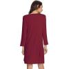 imageWiWi Nightgowns for Women Soft Long Sleeve Nightgown Plus Size Sleep Shirt Pajama Gown Viscose from Bamboo S4XAwine