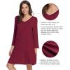 imageWiWi Nightgowns for Women Soft Long Sleeve Nightgown Plus Size Sleep Shirt Pajama Gown Viscose from Bamboo S4XAwine