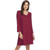 imageWiWi Nightgowns for Women Soft Long Sleeve Nightgown Plus Size Sleep Shirt Pajama Gown Viscose from Bamboo S4XAwine